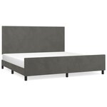 vidaXL Cadre de lit avec tête de lit Gris foncé 200x200 cm Velours