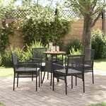 vidaXL Ensemble de salle à manger de jardin 5 pièces en poly rattan noir