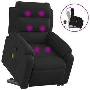 vidaXL Fauteuil de massage inclinable Noir Tissu