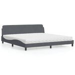 vidaXL Lit avec matelas gris foncé 200x200 cm velours