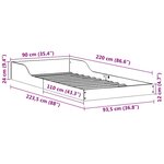 vidaXL Cadre de lit Blanc 90 x 220 cm Bois massif en pin