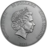 CRONUS Titans 3 Once Argent Monnaie 20 Dollars Cook Islands 2021