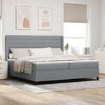vidaXL Lit box spring avec matelas taupe 80x200 cm en tissu Ensemble de 7