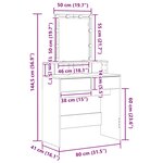 vidaXL Coiffeuse chêne artisanal 80 x 41 x 144 5 cm Bois d'ingénierie