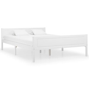 vidaXL Cadre de lit Bois de pin massif Blanc 140x200 cm