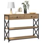 vidaXL Table Console avec tiroir chêne artisanal 100 x 28 x 75 cm