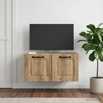 vidaXL Meuble TV mural 59 5 x 31 x 30 cm Chêne artisanal
