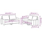 vidaXL Ensemble de canapés 2 Pièces avec coussins Marron Tissu