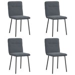 vidaXL Chaises à manger lot de 4 Gris foncé Velours