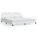 vidaXL Cadre de lit Viana avec LED sans matelas blanc 200x200 cm