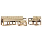 vidaXL Ensemble de canapés d'extérieur 7 pc Blanc et Beige