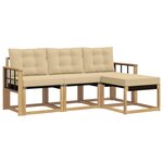 vidaXL Ensemble de canapés d'extérieur 4 pc Blanc et Beige