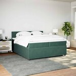 vidaXL Sommier à lattes de lit et matelas Vert foncé 200x200cm Velours