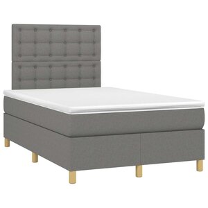 vidaXL Sommier à lattes de lit avec matelas gris foncé 120x190cm tissu