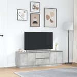 vidaXL Meuble TV avec lumières LED gris béton 160 5x41x50 cm