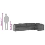 vidaXL Salon de jardin 5 Pièces avec coussins Résine tressée Gris