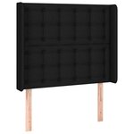 vidaXL Sommier à lattes de lit matelas et LED Noir 90x190 cm Tissu