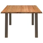vidaXL Table à manger marron clair bois de chêne massif rectangulaire