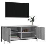 vidaXL Meuble TV avec portes sonoma gris 102x35x45cm bois d'ingénierie