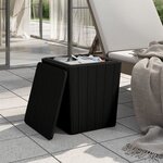 vidaXL Table de jardin avec couvercle amovible noir polypropylène