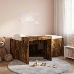 vidaXL Lit haut pour enfants avec bureau Chêne fumé Bois d'ingénierie