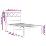 vidaXL Cadre de lit métal sans matelas et tête de lit blanc 107x203 cm