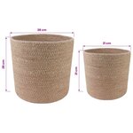 vidaXL Ensemble de Pots à Plantes 2 Pièces Naturel Ø 28 x 28 cm