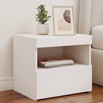 vidaXL Tables de chevet avec lumières LED 2 Pièces blanc 50x40x45 cm