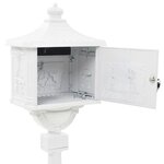 Boîte aux lettres sur pied Aluminium Vintage Antirouille Blanc