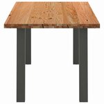 vidaXL Table à manger marron clair bois de chêne massif rectangulaire