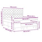 vidaXL Lit à ressort avec matelas & banc gris clair 160x200 cm velours