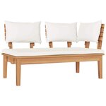 vidaXL Ensemble de banc de jardin avec coussin 5 Pièces Marron et Crème