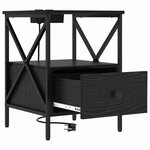 vidaXL Cabinet de chevet avec tiroir Chêne noir 41 5 x 40 5 x 55 cm