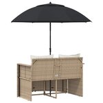 vidaXL Canapé de jardin 8 Pièces Beige et blanc crème polyrotin