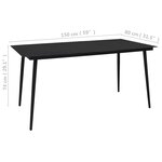 vidaXL Ensemble à dîner d'extérieur 5 Pièces Rotin PVC Noir