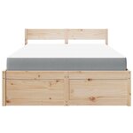vidaXL Lit avec tiroirs et matelas 140x190 cm bois massif de pin