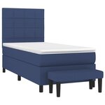 vidaXL Sommier à lattes de lit avec matelas Bleu 90x200 cm Tissu