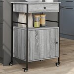 vidaXL Chariot de cuisine sonoma gris 56x43x89 5 cm bois d'ingénierie