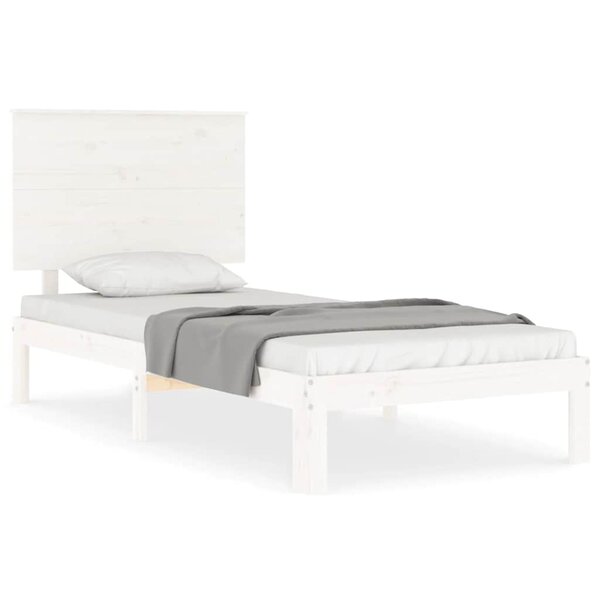 vidaXL Cadre de lit sans matelas blanc bois de pin massif