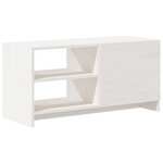 vidaXL Meuble TV Blanc 80x31x39 cm Bois de pin massif