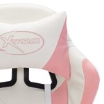 vidaXL Fauteuil de jeux vidéo avec LED RVB Rose et noir Similicuir