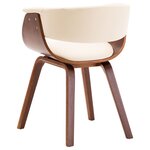 vidaXL Chaises à manger lot de 4 crème bois courbé et similicuir