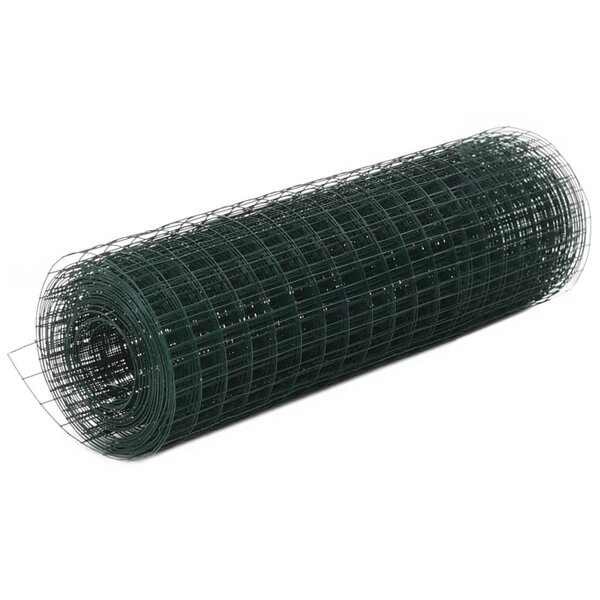 vidaXL Grillage acier avec revêtement en PVC 25x0 5 m vert