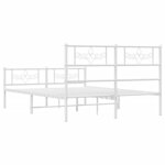 vidaXL Cadre de lit métal sans matelas et pied de lit blanc 120x200 cm
