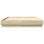 vidaXL Cadre de lit avec LED sans matelas chêne sonoma 140x190 cm