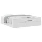 VidaXL Cadre de lit ottoman avec matelas blanc 200x200 cm similicuir