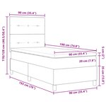 vidaXL Lit à ressorts avec matelas avec LED Crème 90 x 190 cm tissu