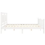 vidaXL Cadre de lit avec tête de lit blanc 200x200 cm bois massif