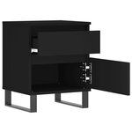 vidaXL Table de chevet Noir 40x35x50 cm Bois d’ingénierie