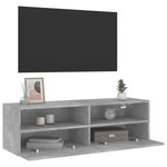 vidaXL Meuble TV mural gris béton 100x30x30 cm bois d'ingénierie